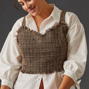 Mare Mare x Anthropologie Brown Vest/Crop Top in 2X